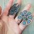 Flower Hoop Boho Earrings